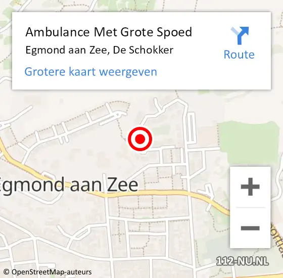 Locatie op kaart van de 112 melding: Ambulance Met Grote Spoed Naar Egmond aan Zee, De Schokker op 6 maart 2017 19:47