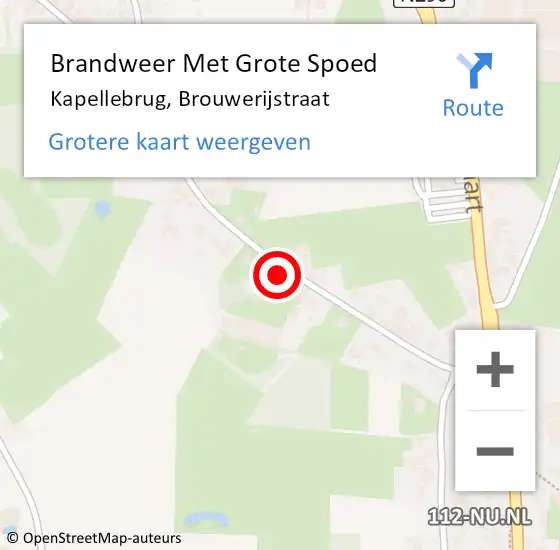 Locatie op kaart van de 112 melding: Brandweer Met Grote Spoed Naar Kapellebrug, Brouwerijstraat op 6 maart 2017 20:07