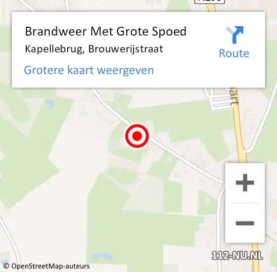 Locatie op kaart van de 112 melding: Brandweer Met Grote Spoed Naar Kapellebrug, Brouwerijstraat op 6 maart 2017 20:10