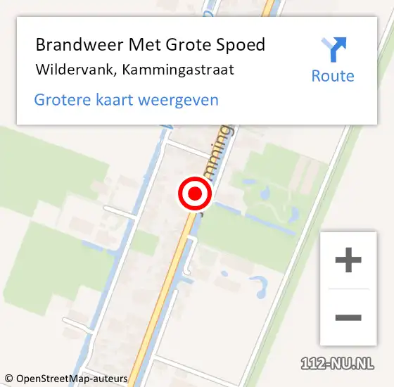 Locatie op kaart van de 112 melding: Brandweer Met Grote Spoed Naar Wildervank, Kammingastraat op 6 maart 2017 20:23