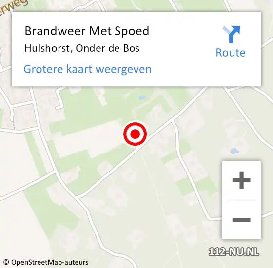 Locatie op kaart van de 112 melding: Brandweer Met Spoed Naar Hulshorst, Onder de Bos op 6 maart 2017 20:29