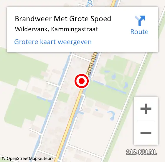 Locatie op kaart van de 112 melding: Brandweer Met Grote Spoed Naar Wildervank, Kammingastraat op 6 maart 2017 20:33