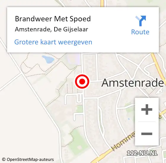 Locatie op kaart van de 112 melding: Brandweer Met Spoed Naar Amstenrade, De Gijselaar op 6 maart 2017 21:02