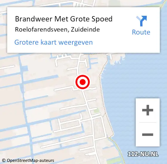 Locatie op kaart van de 112 melding: Brandweer Met Grote Spoed Naar Roelofarendsveen, Zuideinde op 13 januari 2014 10:34