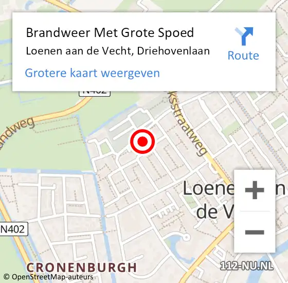 Locatie op kaart van de 112 melding: Brandweer Met Grote Spoed Naar Loenen aan de Vecht, Driehovenlaan op 7 maart 2017 00:38