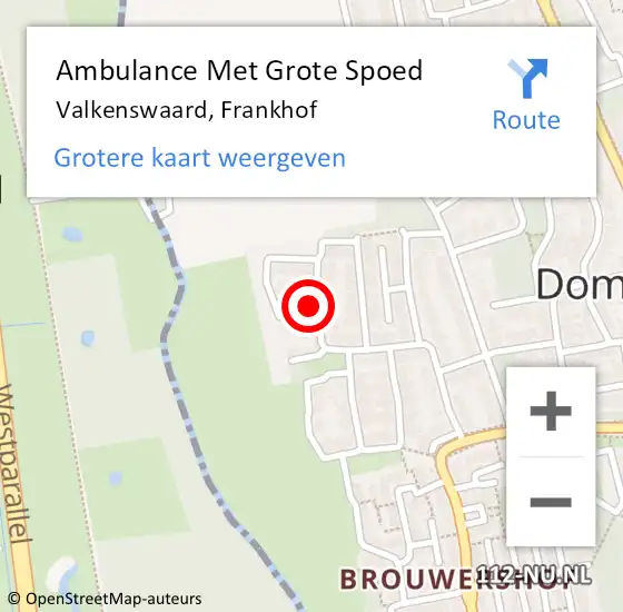 Locatie op kaart van de 112 melding: Ambulance Met Grote Spoed Naar Valkenswaard, Frankhof op 7 maart 2017 01:44