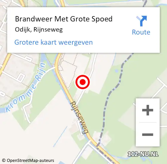 Locatie op kaart van de 112 melding: Brandweer Met Grote Spoed Naar Odijk, Rijnseweg op 7 maart 2017 02:12