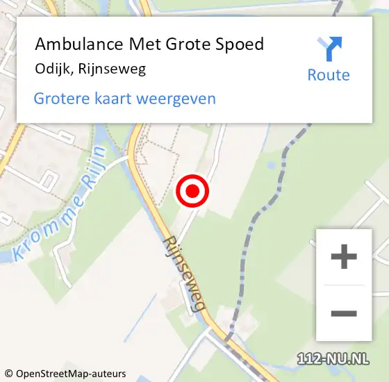 Locatie op kaart van de 112 melding: Ambulance Met Grote Spoed Naar Odijk, Rijnseweg op 7 maart 2017 02:12