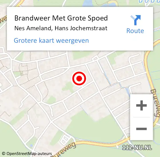 Locatie op kaart van de 112 melding: Brandweer Met Grote Spoed Naar Nes Ameland, Hans Jochemstraat op 7 maart 2017 03:49