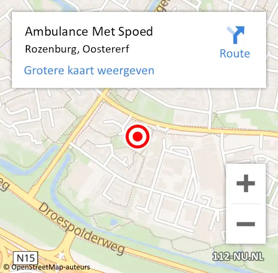 Locatie op kaart van de 112 melding: Ambulance Met Spoed Naar Rozenburg, Oostererf op 7 maart 2017 05:06