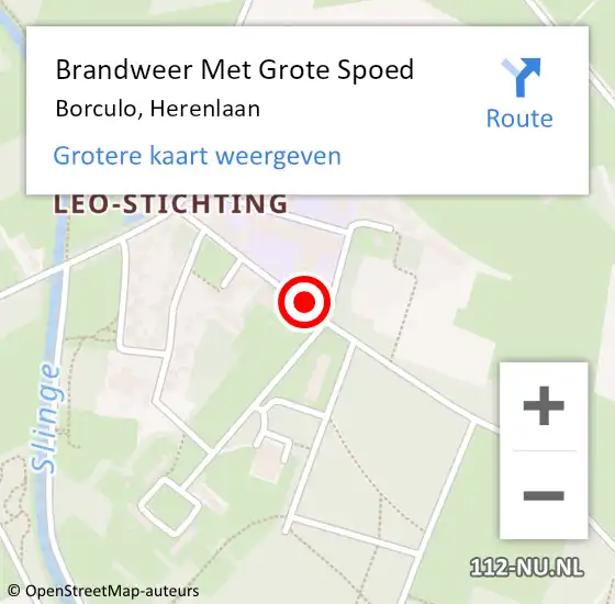 Locatie op kaart van de 112 melding: Brandweer Met Grote Spoed Naar Borculo, Herenlaan op 7 maart 2017 06:32