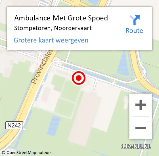 Locatie op kaart van de 112 melding: Ambulance Met Grote Spoed Naar Stompetoren, Noordervaart op 7 maart 2017 08:54