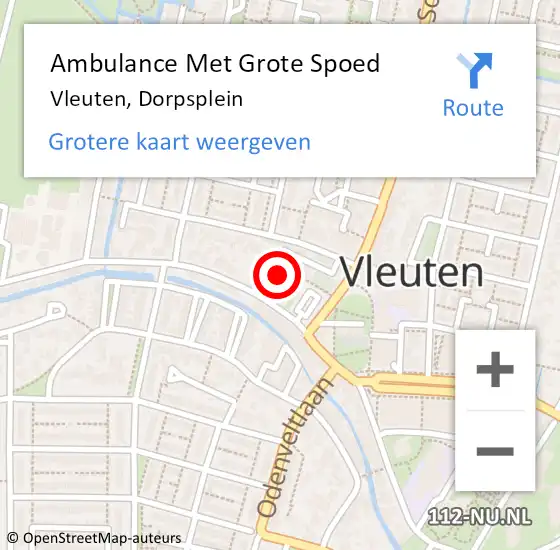 Locatie op kaart van de 112 melding: Ambulance Met Grote Spoed Naar Vleuten, Dorpsplein op 7 maart 2017 08:57