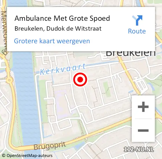 Locatie op kaart van de 112 melding: Ambulance Met Grote Spoed Naar Breukelen, Dudok de Witstraat op 7 maart 2017 10:11