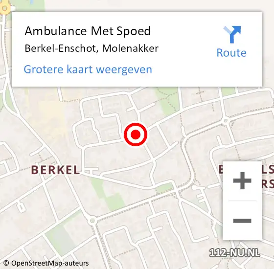 Locatie op kaart van de 112 melding: Ambulance Met Spoed Naar Berkel-Enschot, Molenakker op 7 maart 2017 10:34