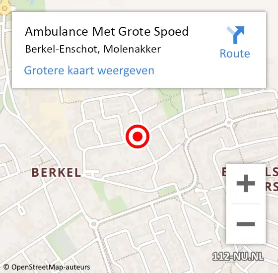 Locatie op kaart van de 112 melding: Ambulance Met Grote Spoed Naar Berkel-Enschot, Molenakker op 7 maart 2017 10:36