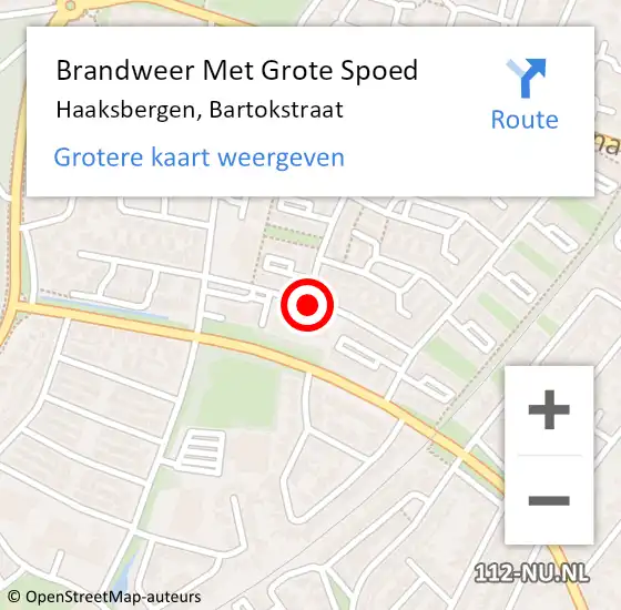 Locatie op kaart van de 112 melding: Brandweer Met Grote Spoed Naar Haaksbergen, Bartokstraat op 7 maart 2017 10:51