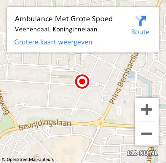 Locatie op kaart van de 112 melding: Ambulance Met Grote Spoed Naar Veenendaal, Koninginnelaan op 7 maart 2017 11:36