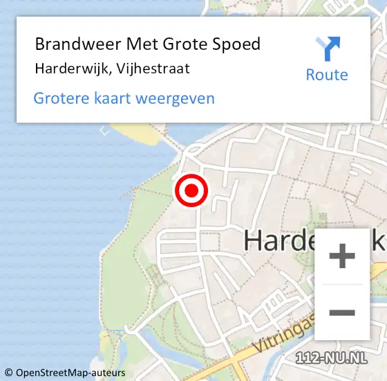 Locatie op kaart van de 112 melding: Brandweer Met Grote Spoed Naar Harderwijk, Vijhestraat op 7 maart 2017 12:46