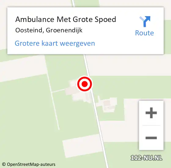 Locatie op kaart van de 112 melding: Ambulance Met Grote Spoed Naar Oosteind, Groenendijk op 7 maart 2017 13:28