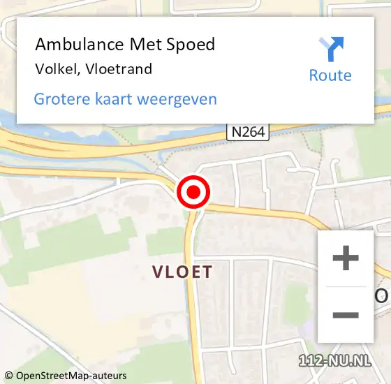 Locatie op kaart van de 112 melding: Ambulance Met Spoed Naar Volkel, Vloetrand op 7 maart 2017 13:58