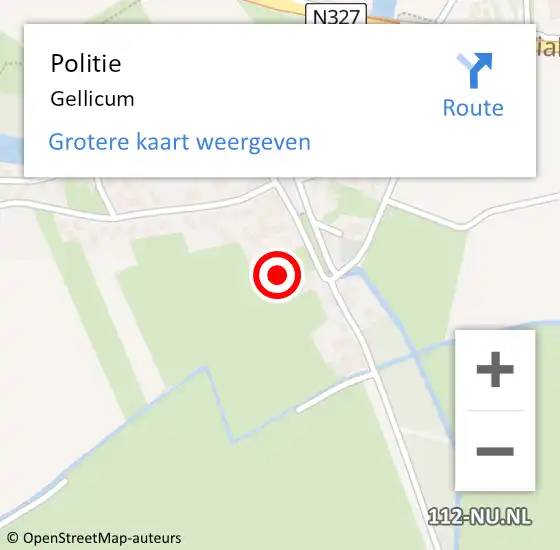 Locatie op kaart van de 112 melding: Politie Gellicum op 7 maart 2017 14:38