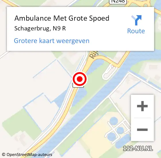 Locatie op kaart van de 112 melding: Ambulance Met Grote Spoed Naar Schagerbrug, N9 R op 7 maart 2017 14:57