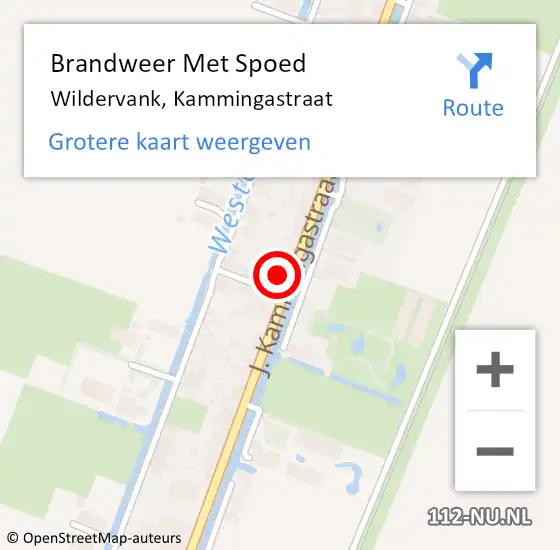 Locatie op kaart van de 112 melding: Brandweer Met Spoed Naar Wildervank, Kammingastraat op 7 maart 2017 15:12