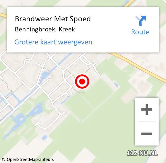 Locatie op kaart van de 112 melding: Brandweer Met Spoed Naar Benningbroek, Kreek op 13 januari 2014 11:24