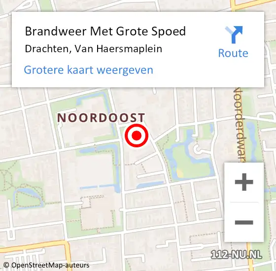 Locatie op kaart van de 112 melding: Brandweer Met Grote Spoed Naar Drachten, Van Haersmaplein op 7 maart 2017 16:01