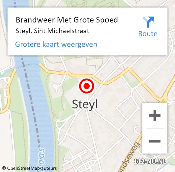 Locatie op kaart van de 112 melding: Brandweer Met Grote Spoed Naar Steyl, Sint Michaelstraat op 7 maart 2017 16:23