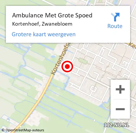 Locatie op kaart van de 112 melding: Ambulance Met Grote Spoed Naar Kortenhoef, Zwanebloem op 7 maart 2017 16:46