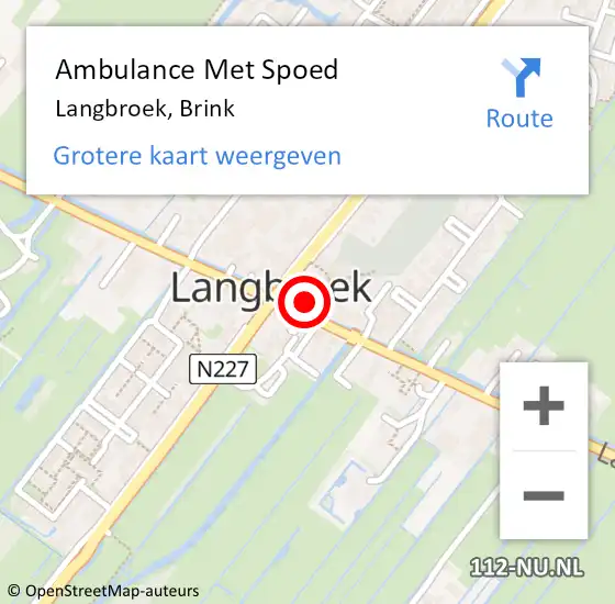 Locatie op kaart van de 112 melding: Ambulance Met Spoed Naar Langbroek, Brink op 7 maart 2017 17:36