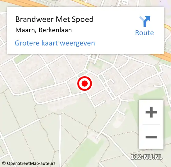 Locatie op kaart van de 112 melding: Brandweer Met Spoed Naar Maarn, Berkenlaan op 7 maart 2017 17:45