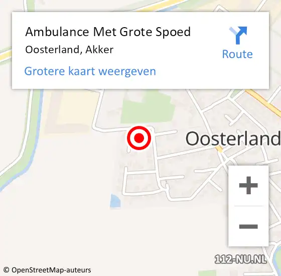 Locatie op kaart van de 112 melding: Ambulance Met Grote Spoed Naar Oosterland, Akker op 7 maart 2017 18:45