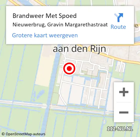 Locatie op kaart van de 112 melding: Brandweer Met Spoed Naar Nieuwerbrug, Gravin Margarethastraat op 7 maart 2017 18:54