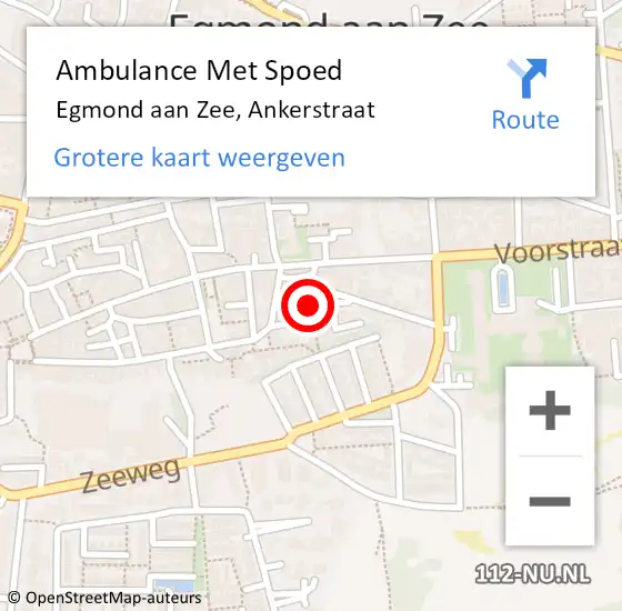 Locatie op kaart van de 112 melding: Ambulance Met Spoed Naar Egmond aan Zee, Ankerstraat op 7 maart 2017 19:05