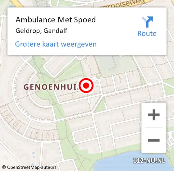 Locatie op kaart van de 112 melding: Ambulance Met Spoed Naar Geldrop, Gandalf op 7 maart 2017 19:30