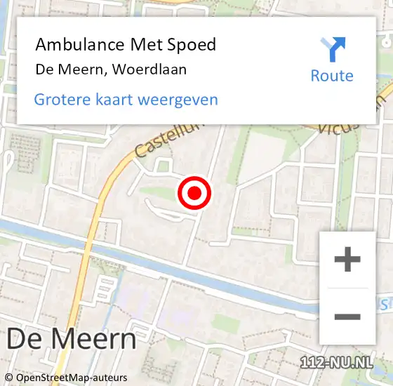 Locatie op kaart van de 112 melding: Ambulance Met Spoed Naar De Meern, Woerdlaan op 7 maart 2017 20:20