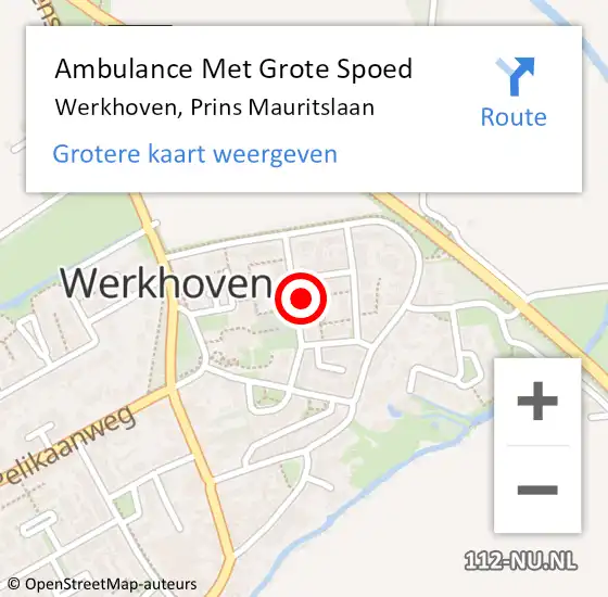 Locatie op kaart van de 112 melding: Ambulance Met Grote Spoed Naar Werkhoven, Prins Mauritslaan op 7 maart 2017 20:52