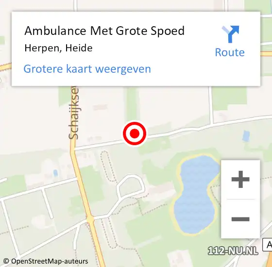 Locatie op kaart van de 112 melding: Ambulance Met Grote Spoed Naar Herpen, Heide op 7 maart 2017 22:11