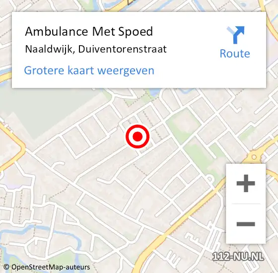 Locatie op kaart van de 112 melding: Ambulance Met Spoed Naar Naaldwijk, Duiventorenstraat op 7 maart 2017 22:23