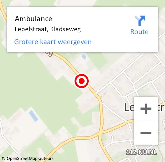 Locatie op kaart van de 112 melding: Ambulance Lepelstraat, Kladseweg op 7 maart 2017 23:33