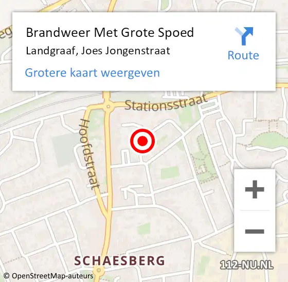 Locatie op kaart van de 112 melding: Brandweer Met Grote Spoed Naar Landgraaf, Joes Jongenstraat op 8 maart 2017 00:32