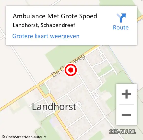 Locatie op kaart van de 112 melding: Ambulance Met Grote Spoed Naar Landhorst, Schapendreef op 8 maart 2017 02:07