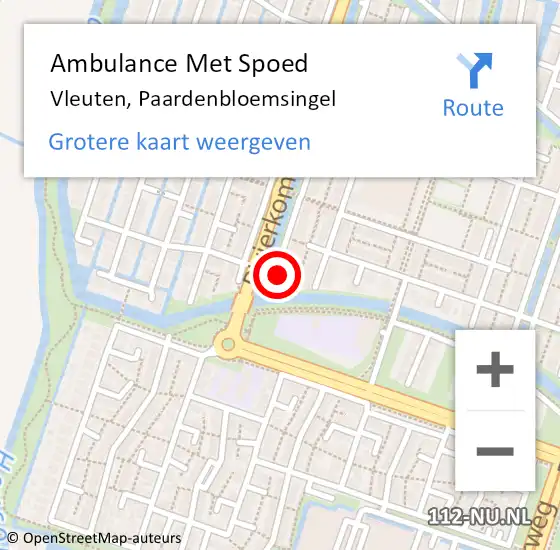 Locatie op kaart van de 112 melding: Ambulance Met Spoed Naar Vleuten, Paardenbloemsingel op 8 maart 2017 02:27