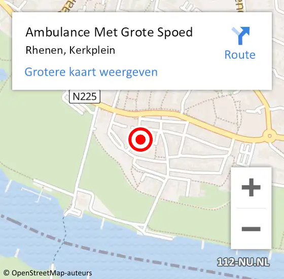 Locatie op kaart van de 112 melding: Ambulance Met Grote Spoed Naar Rhenen, Kerkplein op 8 maart 2017 04:55