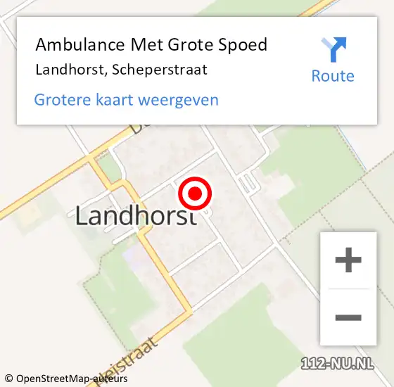 Locatie op kaart van de 112 melding: Ambulance Met Grote Spoed Naar Landhorst, Scheperstraat op 8 maart 2017 07:06