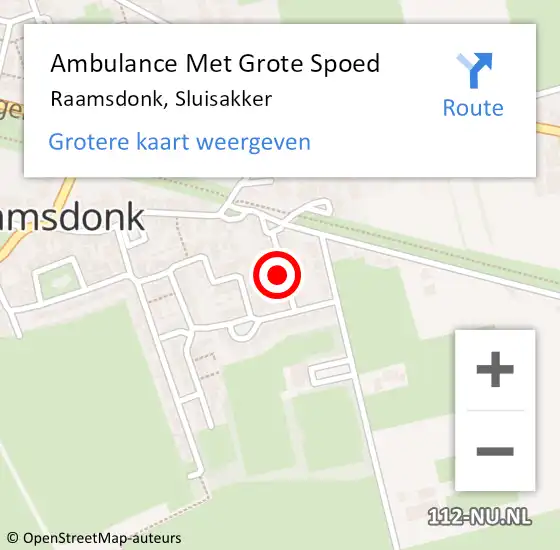 Locatie op kaart van de 112 melding: Ambulance Met Grote Spoed Naar Raamsdonk, Sluisakker op 8 maart 2017 07:21