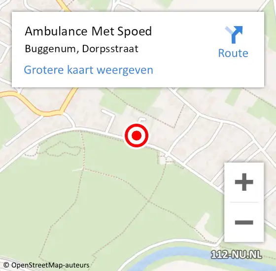 Locatie op kaart van de 112 melding: Ambulance Met Spoed Naar Buggenum, Dorpsstraat op 8 maart 2017 08:50